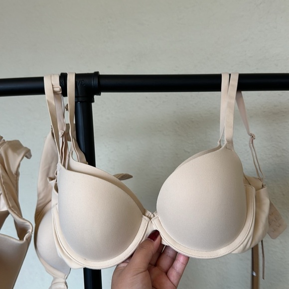 SKIMS FITS EVERYBODY PUSH‎ UP DEMI BRA SAND NWT size 32B - Picture 4 of 5